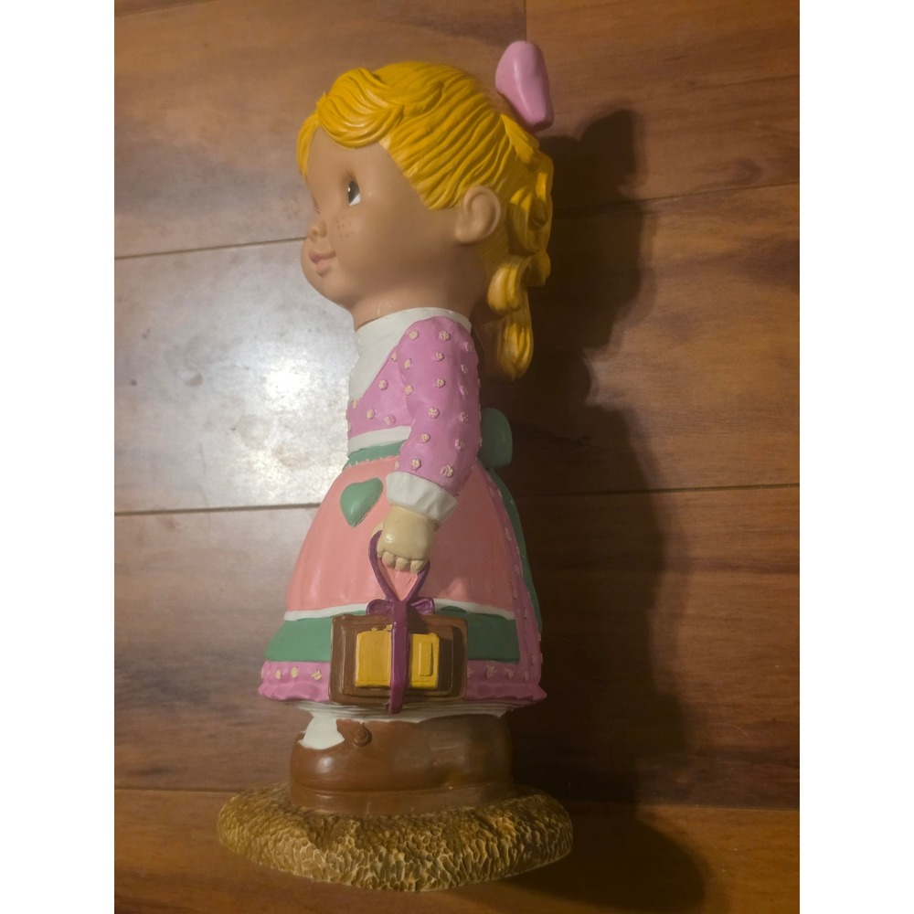 Vintage 1997 Art Line Inc School Girl Blow Mold Figurine Model 4741 Pink Dress - Picture 4 of 6
